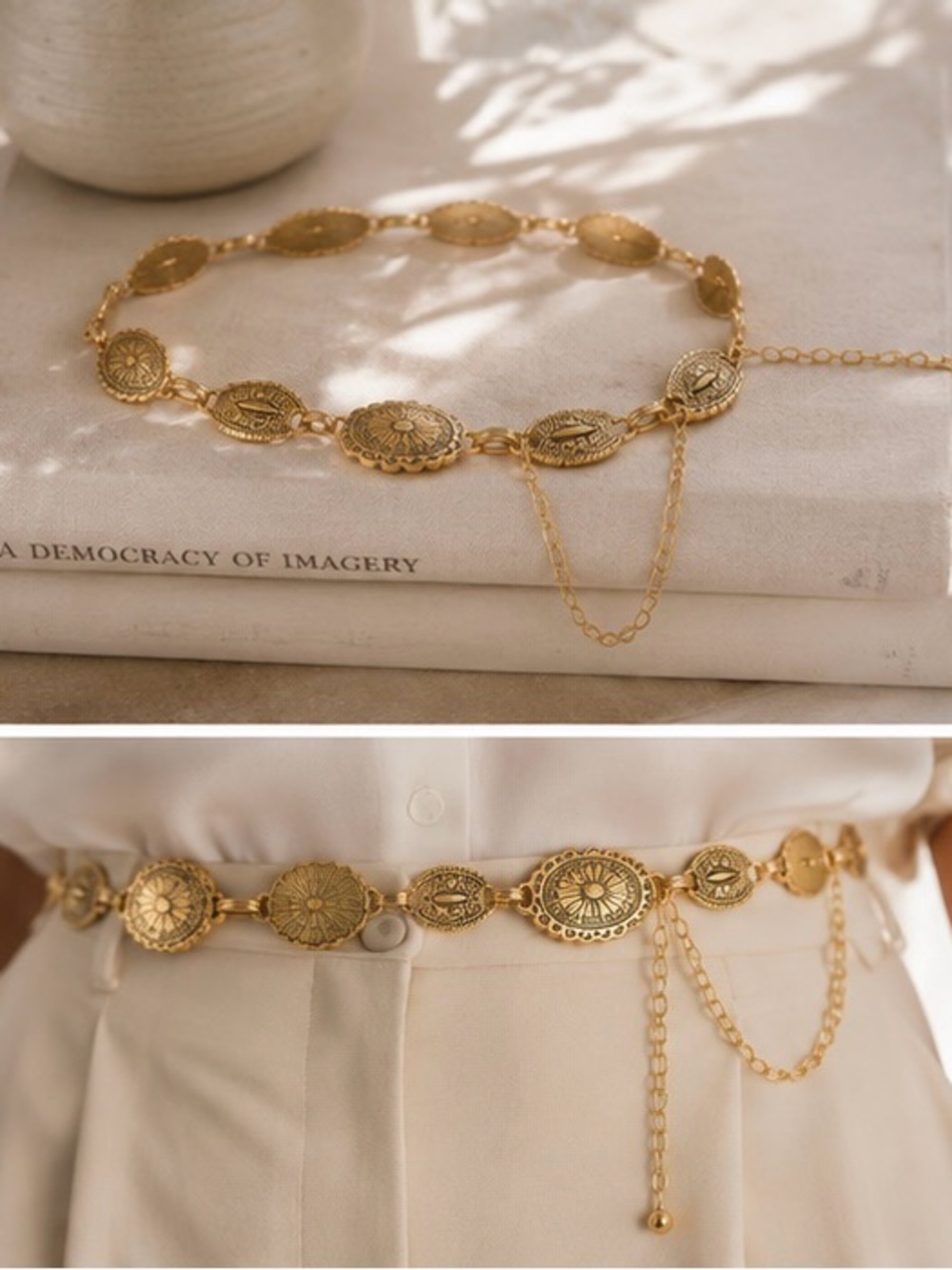 Gold Coin Link Waist Chain Belt
